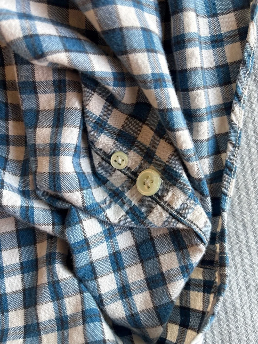 Polo Sport Ralph Lauren Shirt Mens L Plaid Short Sleeve Cotton Blue Vintage 90s